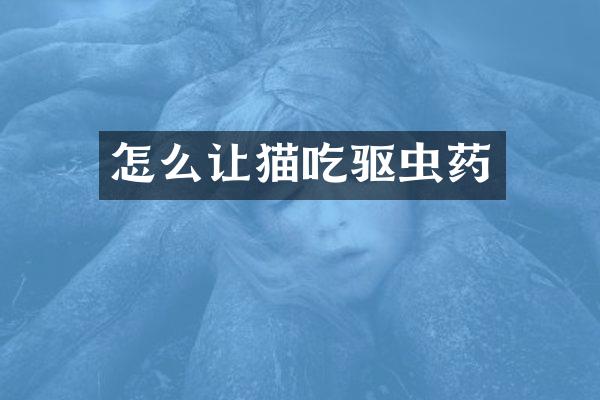 怎么让猫吃驱虫药