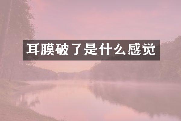 耳膜破了是什么感觉