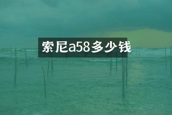 索尼a58多少钱