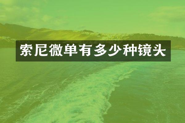 索尼微单有多少种镜头
