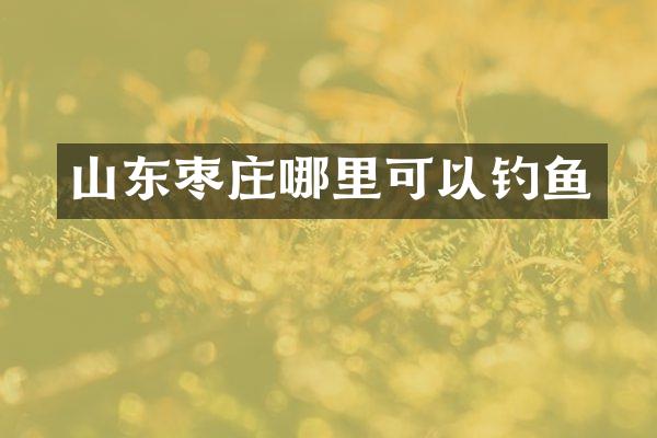 山东枣庄哪里可以钓鱼