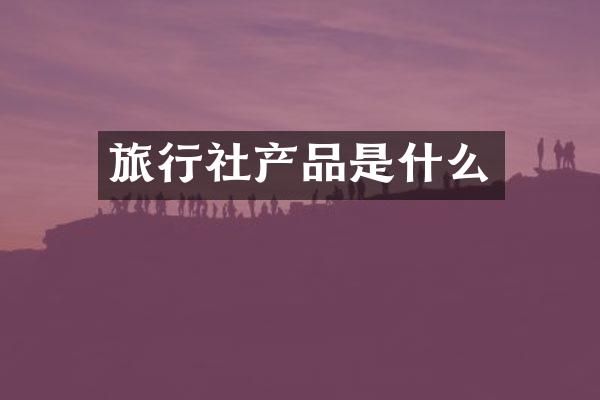 旅行社产品是什么