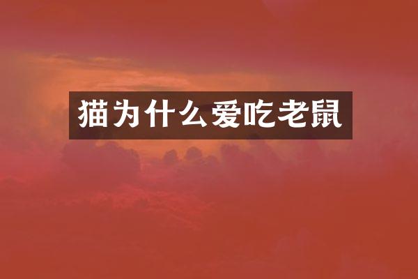 猫为什么爱吃老鼠