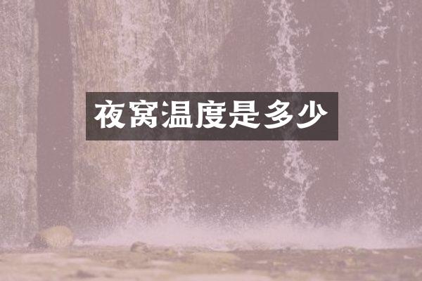 夜窝温度是多少