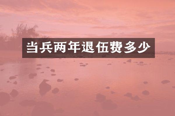 当兵两年退伍费多少