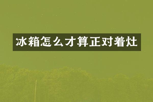 冰箱怎么才算正对着灶