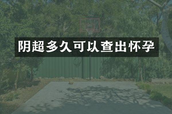 阴超多久可以查出怀孕