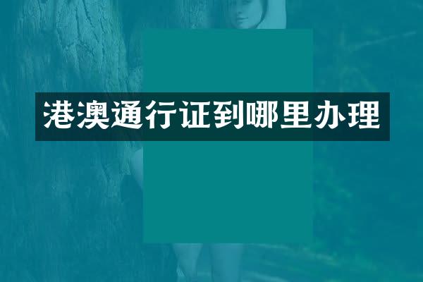 港澳通行证到哪里办理