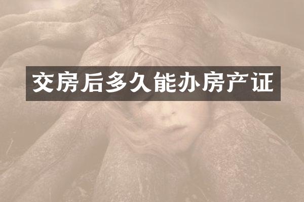 交房后多久能办房产证