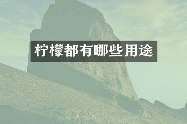 柠檬都有哪些用途