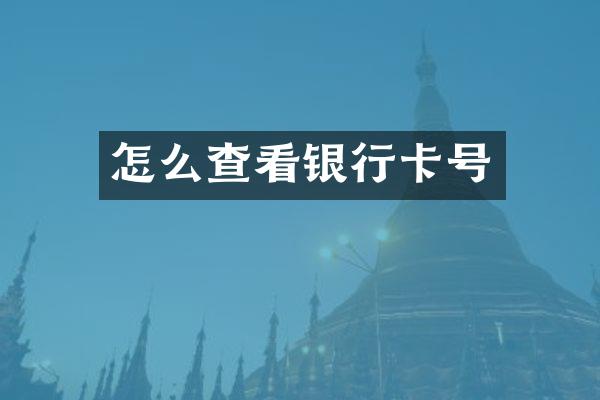 怎么查看银行卡号