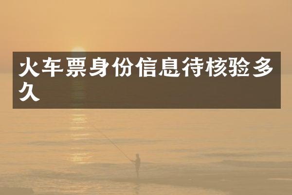 火车票身份信息待核验多久