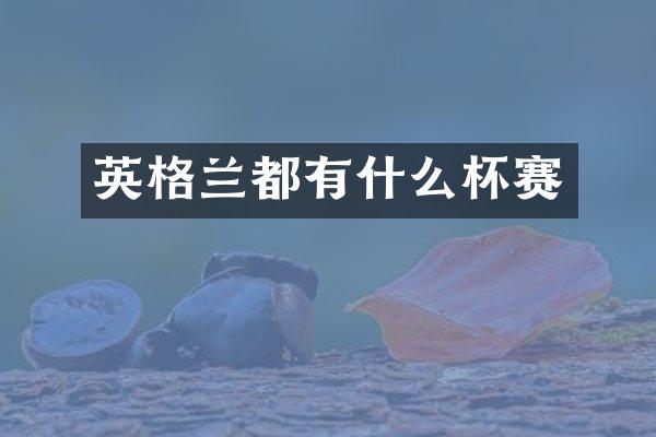 英格兰都有什么杯赛