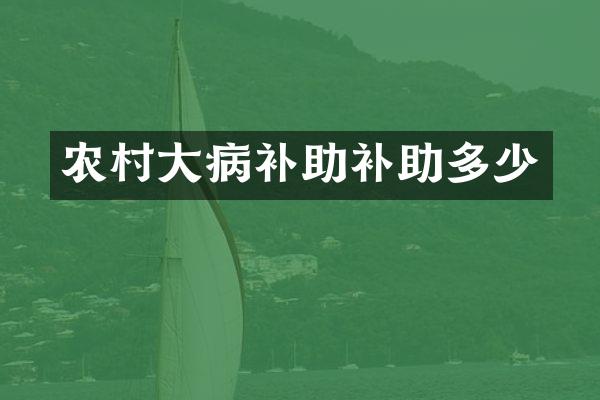农村大病补助补助多少