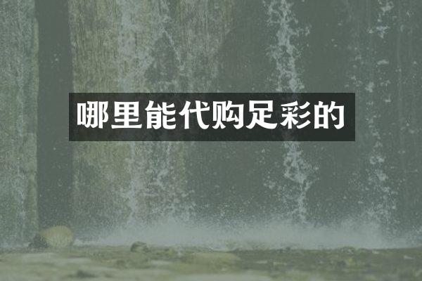 哪里能代购的