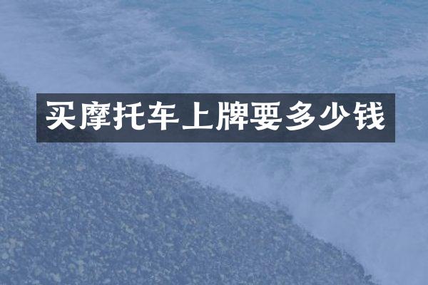 买摩托车上牌要多少钱