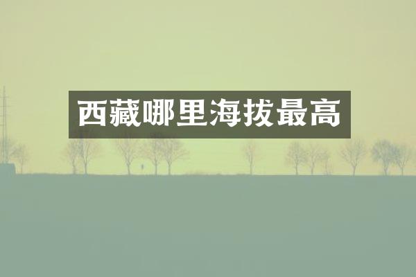 西藏哪里海拔最高