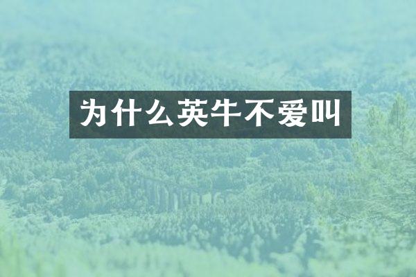 为什么英牛不爱叫