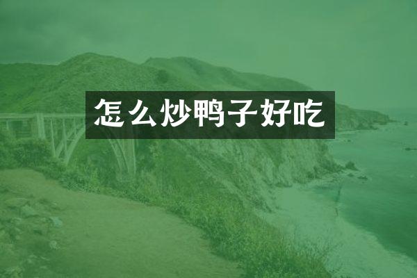 怎么炒鸭子好吃