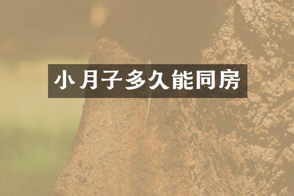 小月子多久能同房