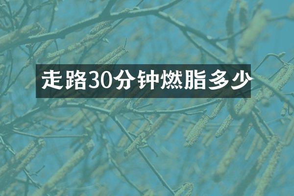 走路30分钟燃脂多少