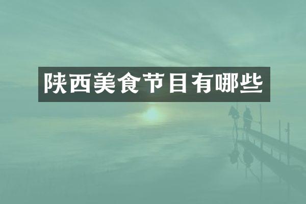 陕西美食节目有哪些