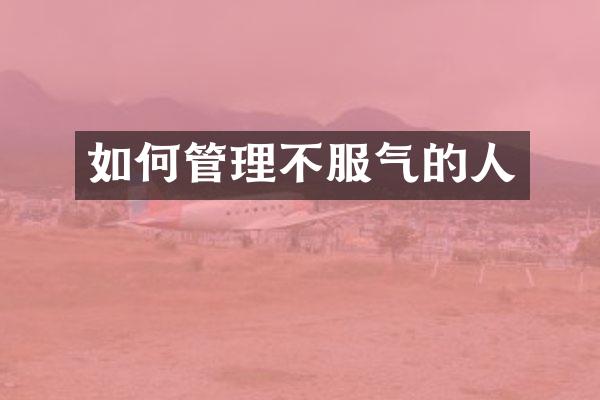 如何管理不服气的人