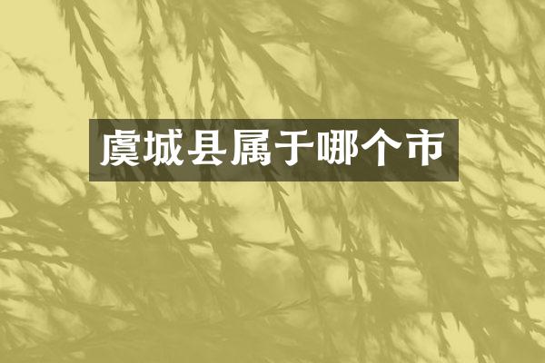 虞城县属于哪个市