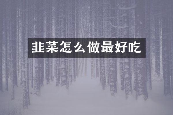 韭菜怎么做最好吃
