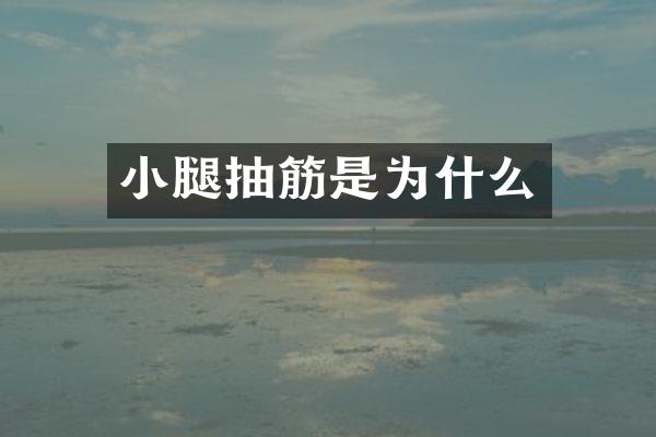小腿抽筋是为什么