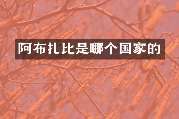 阿布扎比是哪个国家的