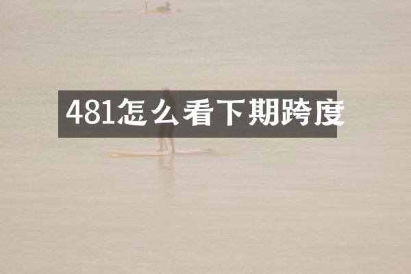 481怎么看下期跨度