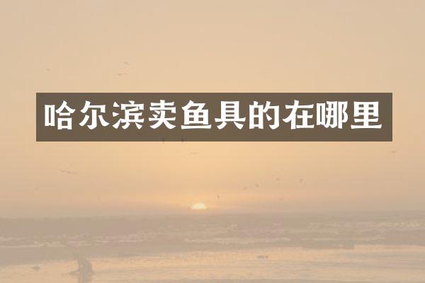 哈尔滨卖鱼具的在哪里
