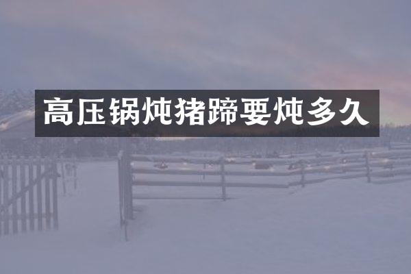 高压锅炖猪蹄要炖多久