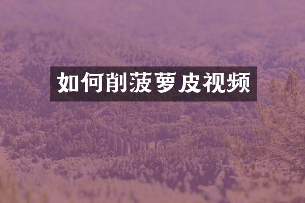 如何削菠萝皮视频