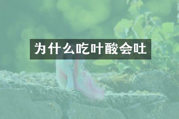 为什么吃叶酸会吐