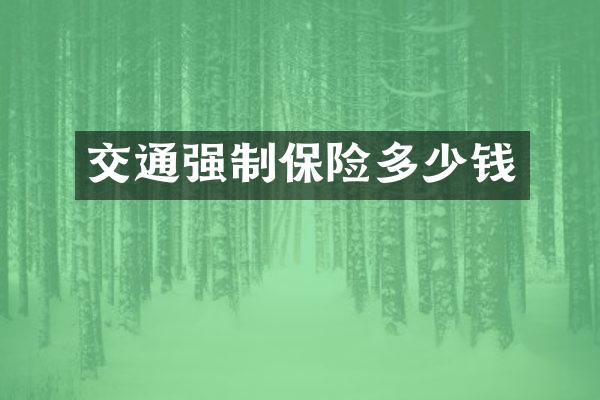 交通强制保险多少钱