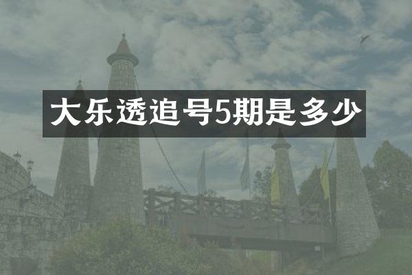 大追号5期是多少