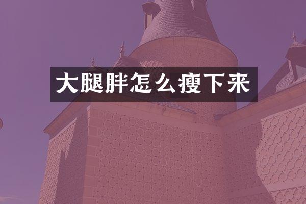 大腿胖怎么瘦下来
