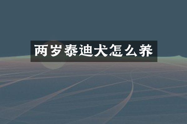 两岁泰迪犬怎么养