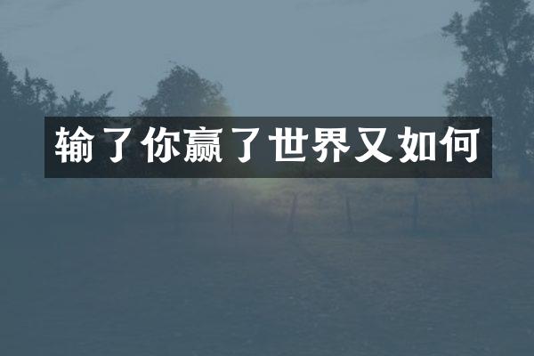 输了你赢了世界又如何