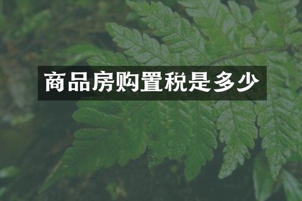 商品房购置税是多少