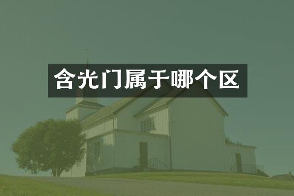 含光门属于哪个区
