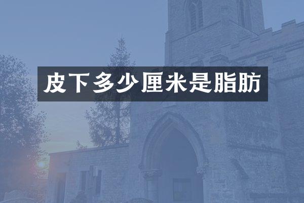 皮下多少厘米是脂肪