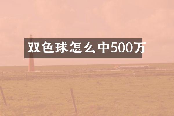 双色球怎么中500万