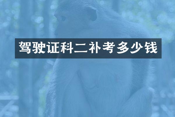 科二补考多少钱