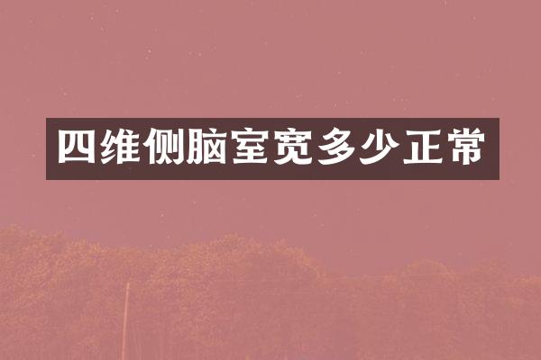 四维侧脑室宽多少正常