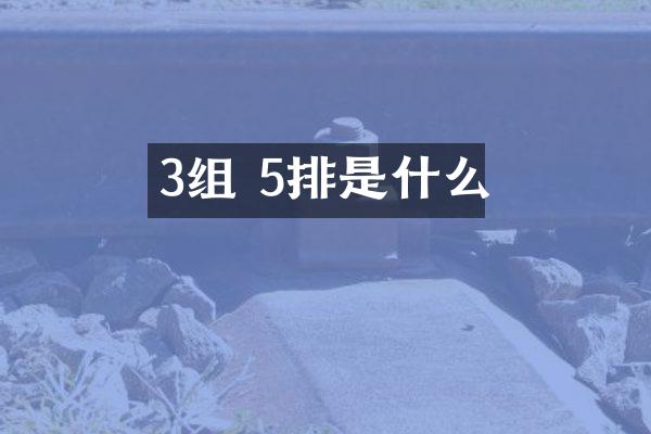 3组 5排是什么