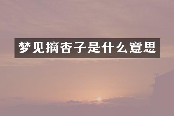 梦见摘杏子是什么意思