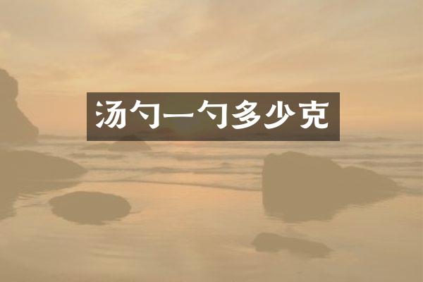 汤勺一勺多少克